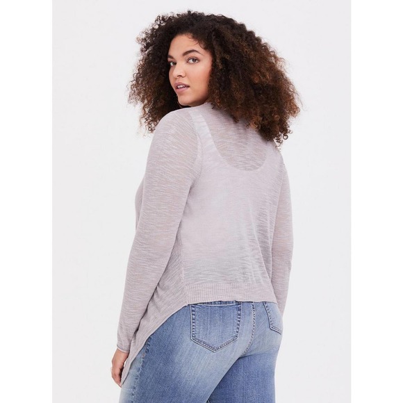 NWT Torrid Slub Cardigan Drape Front Lightweight Gray Women's Size 4 4X H14717 - Picture 8 of 11